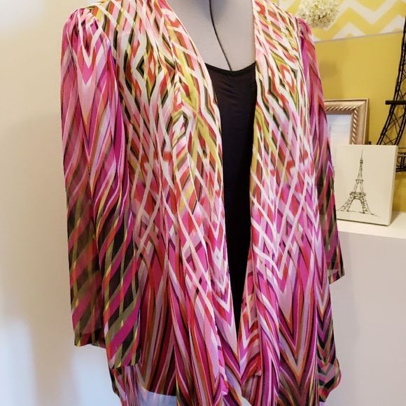 Black Rainn Open Drape Front Blouce - Picture 3 of 5